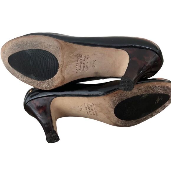Anyi Lu Women’s Black Patent Leather Tortoise Shell Emily Pumps Size 7.5 - Picture 6 of 10